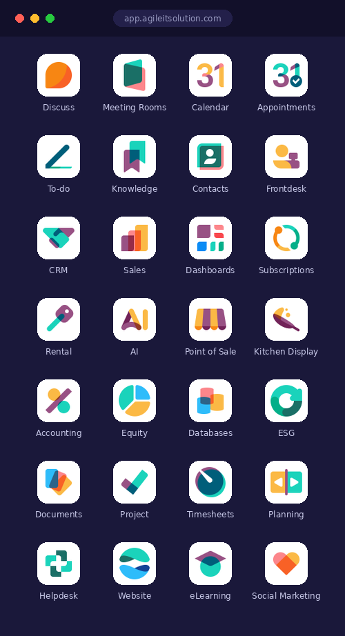 The Odoo apps family